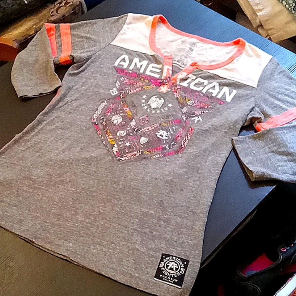 American Fighter, "Riverdale" 3/4 Sleeve Top, Size Large